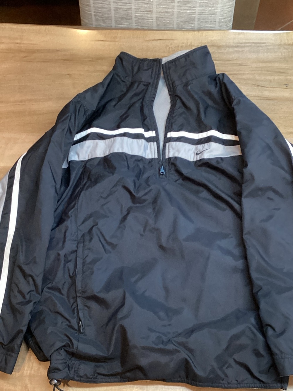 Nike Black and Gray Pullover Windbreaker Jacket